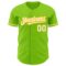 Custom Neon Green White-Yellow Authentic Baseball Jersey