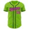 Custom Neon Green Navy Pinstripe Pink Authentic Baseball Jersey