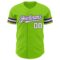 Custom Neon Green White-Purple Authentic Baseball Jersey