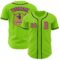 Custom Neon Green Pink-Navy Authentic Baseball Jersey