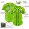 Custom Neon Green Black-White Authentic Baseball Jersey