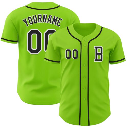 NeonGreen0286_b6013d06-beac-42bf-848b-cee2c4bd3125 Custom Neon Green Black-White Authentic Baseball Jersey