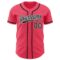 Custom Neon Pink Black-White Authentic Baseball Jersey