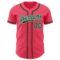 Custom Neon Pink Green-White Authentic Baseball Jersey