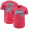Custom Neon Pink Teal-White Authentic Baseball Jersey