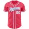 Custom Neon Pink Light Blue-White Authentic Baseball Jersey