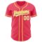 Custom Neon Pink White-Yellow Authentic Baseball Jersey