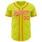 Custom Neon Yellow Orange-White Authentic Baseball Jersey