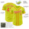 Custom Neon Yellow Orange-White Authentic Baseball Jersey
