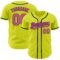 Custom Neon Yellow Pink-Navy Authentic Baseball Jersey