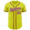 Custom Neon Yellow Crimson-White Authentic Baseball Jersey