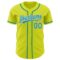 Custom Neon Yellow Teal-White Authentic Baseball Jersey