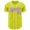 Custom Neon Yellow Medium Purple-White Authentic Baseball Jersey