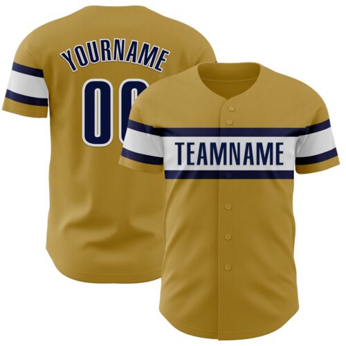 OldGold0100 Custom Old Gold Navy-White Authentic Baseball Jersey