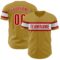 Custom Old Gold Red-White Authentic Baseball Jersey