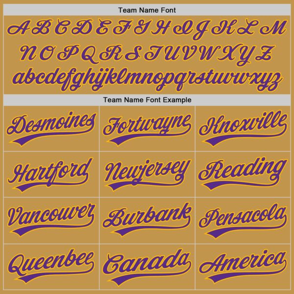 Custom Old Gold Purple-Gold Authentic Baseball Jersey