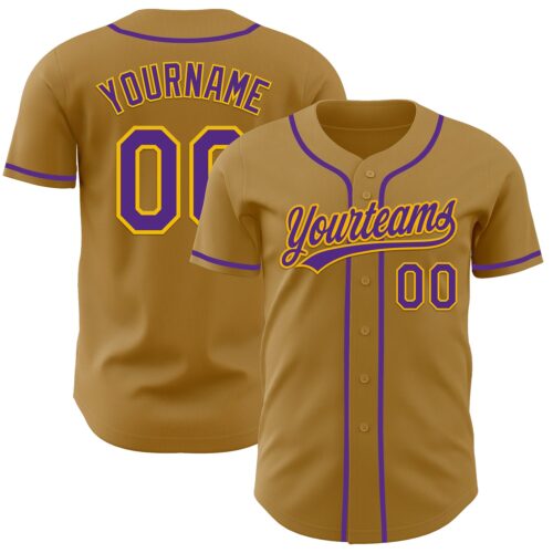 OldGold0175_137d05d0-f5ca-489f-8122-3fbdce5635b2 Custom Old Gold Purple-Gold Authentic Baseball Jersey