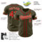 Custom Olive Red-Cream Authentic Salute To Service Baseball Jersey