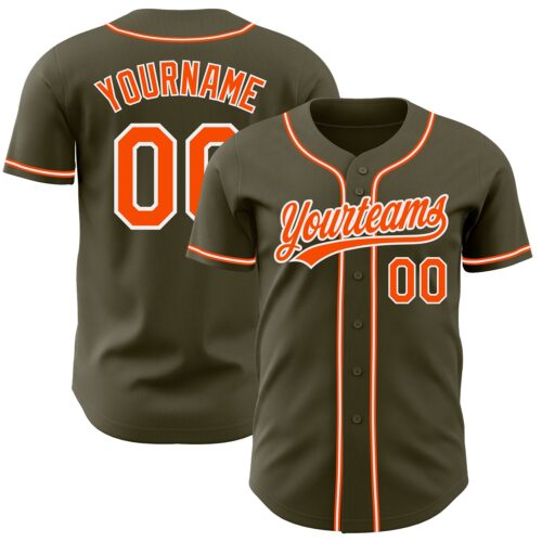 Olive0169 Custom Olive Orange-White Authentic Salute To Service Baseball Jersey
