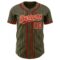 Custom Olive City Cream Pinstripe Red Authentic Salute To Service Baseball Jersey
