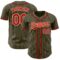 Custom Olive City Cream Pinstripe Red Authentic Salute To Service Baseball Jersey