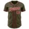 Custom Olive City Cream Pinstripe Crimson Authentic Salute To Service Baseball Jersey