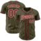 Custom Olive City Cream Pinstripe Crimson Authentic Salute To Service Baseball Jersey