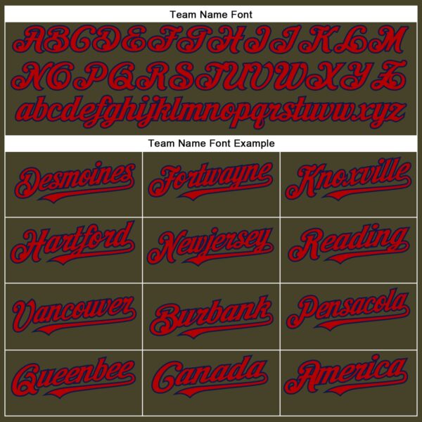 Custom Olive Red-Navy Authentic Salute To Service Baseball Jersey