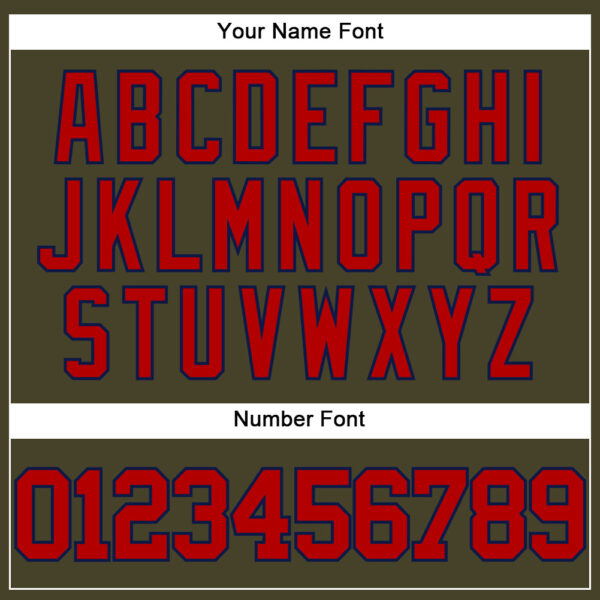 Custom Olive Red-Navy Authentic Salute To Service Baseball Jersey