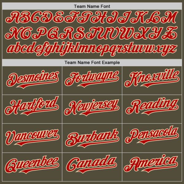 Custom Olive Red-Cream Mesh Authentic Throwback Salute To Service Baseball Jersey