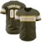 Custom Olive White-Old Gold Authentic Salute To Service Baseball Jersey