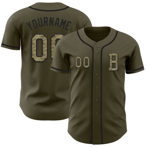 Olive0362_b8d9f76f-5745-4021-8c17-1f856fbc6117 Custom Olive Camo-Black Authentic Salute To Service Baseball Jersey
