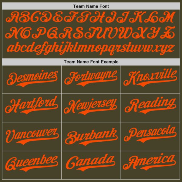 Custom Olive Orange Authentic Salute To Service Baseball Jersey