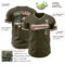 Custom Olive Vintage USA Flag-White Authentic Baseball Jersey