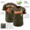 Custom Olive Orange-White Authentic Baseball Jersey