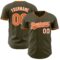 Custom Olive Orange-White Authentic Baseball Jersey