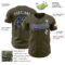 Custom Olive Navy-White Authentic Baseball Jersey