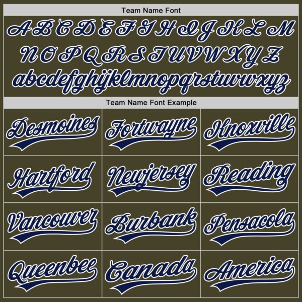 Custom Olive Navy-White Authentic Baseball Jersey