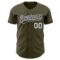 Custom Olive Black-White Authentic Baseball Jersey