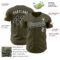 Custom Olive Black-White Authentic Baseball Jersey