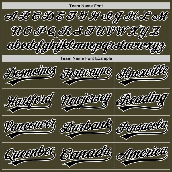 Custom Olive Black-White Authentic Baseball Jersey