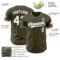 Custom Olive White-Gray Authentic Baseball Jersey