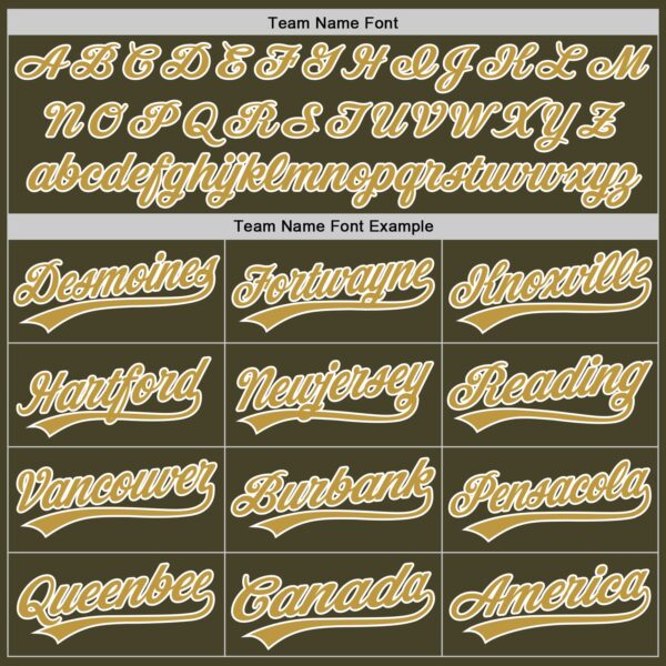 Custom Olive Old Gold-White Authentic Baseball Jersey