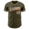 Custom Olive Vintage USA Flag-Cream Authentic Baseball Jersey