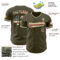 Custom Olive Vintage USA Flag-Cream Authentic Baseball Jersey