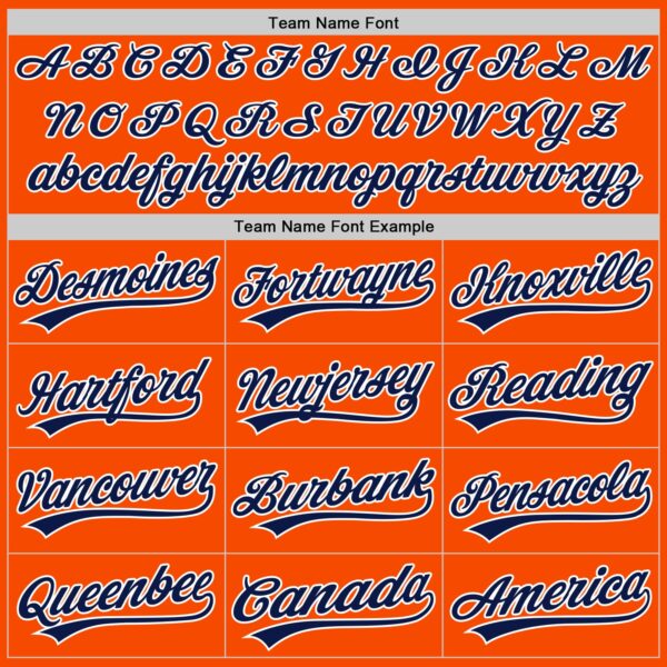Custom Orange Navy-White Authentic Baseball Jersey