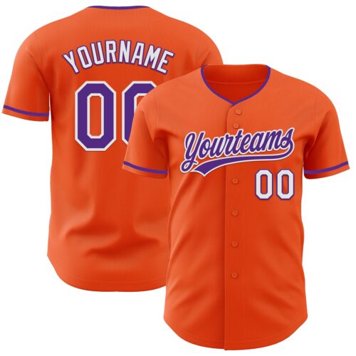 Orange0573_0880e623-630b-4dee-adca-c88a5f68eeda Custom Orange Purple-White Authentic Baseball Jersey