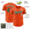 Custom Orange Green-White Authentic Baseball Jersey