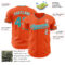 Custom Orange Teal-White Authentic Baseball Jersey