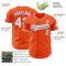Custom Orange White-Light Blue Authentic Baseball Jersey